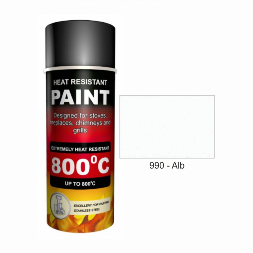 Spray termorezistent 800grC - 990 Alb