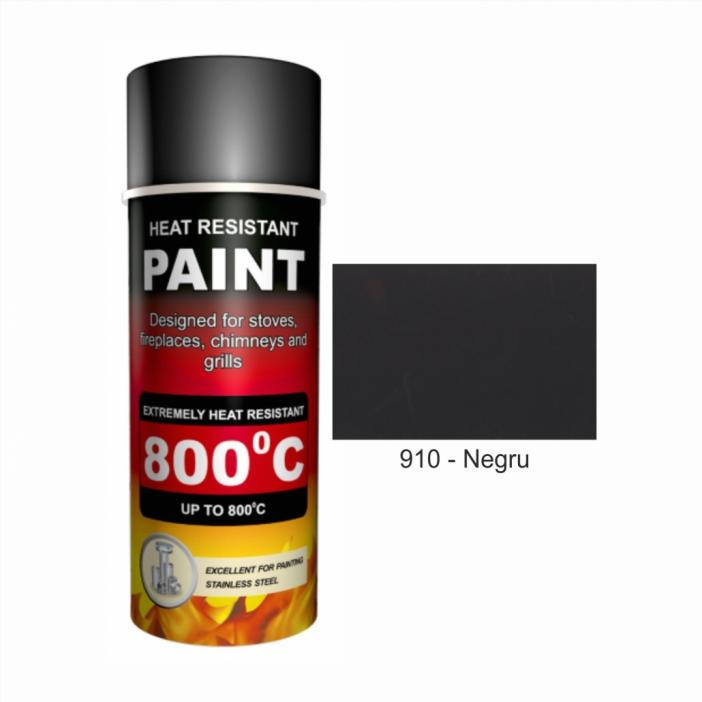 Spray termorezistent 800grC - 910 Negru